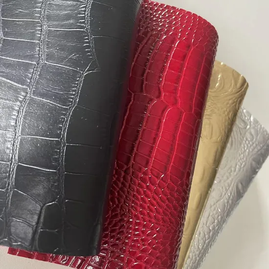 Couro de crocodilo personalizado para bolsa de luxo PVC PU bolsa de couro fábrica chinesa amostra grátis